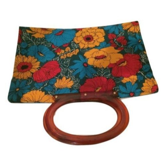 Floral Bold Tote Bag Retro Handbag Vintage Accessories - Picture 3 of 7